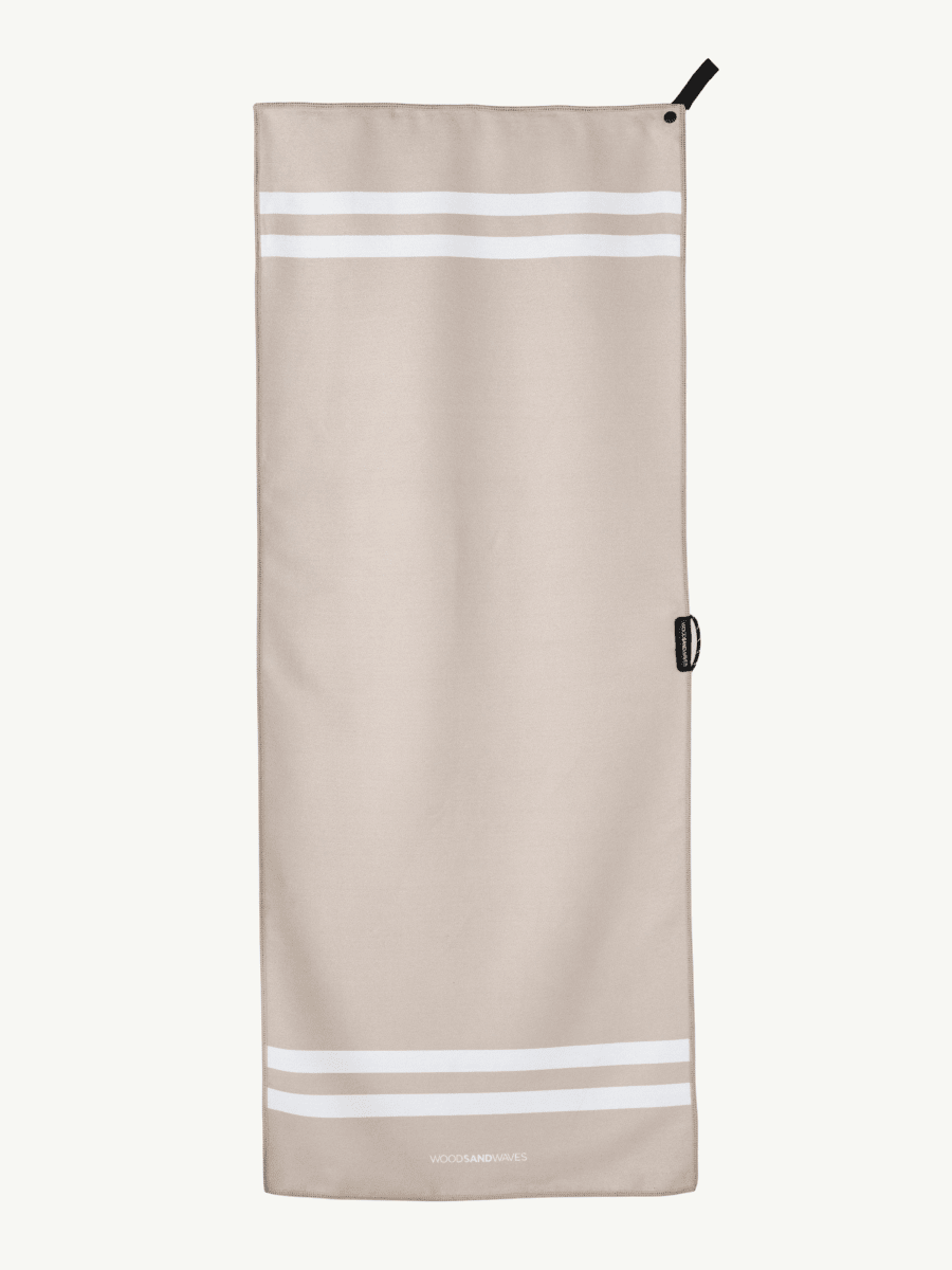 Stripes Moonbeam - Sporthandtuch mit Magnet & Zipper - Tasche - woodsandwaves.co