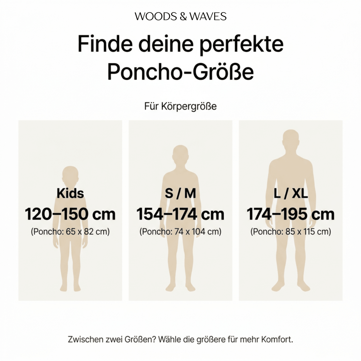 Surf - Poncho - für Frauen & Männer - aus schnelltrocknender und leichter Mikrofaser - woodsandwaves.co