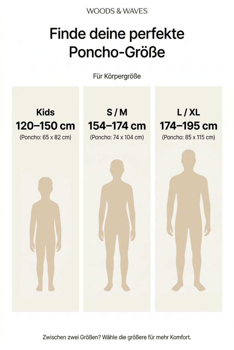Surf - Poncho - für Frauen & Männer - aus schnelltrocknender und leichter Mikrofaser - Low Tide - woodsandwaves.co